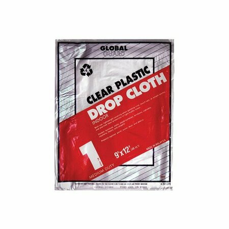 PREMIER Premier GLOBAL GUARD Drop Cloth, 9 ft L, 12 ft W, Plastic, Clear 16040